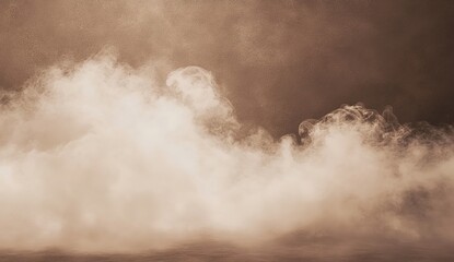 Fototapeta premium Dark brown and light beige abstract background with a grunge texture and smoke effect.