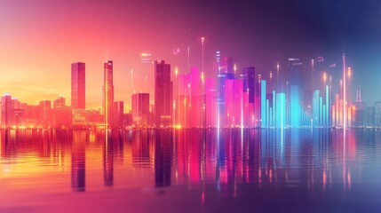 Fototapeta premium Neon Cityscape