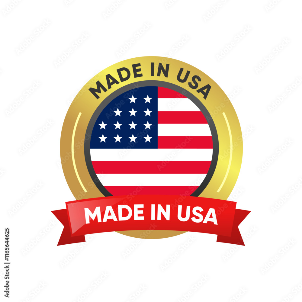 Wall mural Made in USA Gold Stamp Badge vector design	