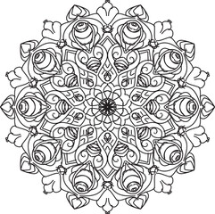 Fototapeta premium black and white mandala vector design