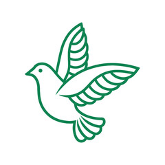 Minimalistic Green Bird Icon for Nature Branding