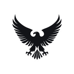 Silhouette of an eagle, silhouette.
