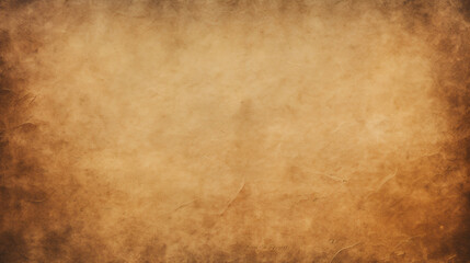 Obraz premium Aged parchment texture with vintage stains and worn edges, antique paper background in sepia tones showing natural aging process and weathered surface details