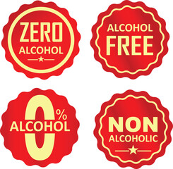 Non alcoholic sticker, non alcoholic labels