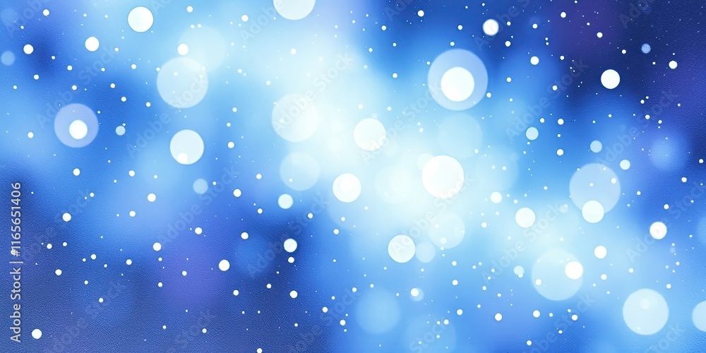 Poster a soft blue backdrop filled with glowing bokeh lights creates a tranquil and enchanting setting, per