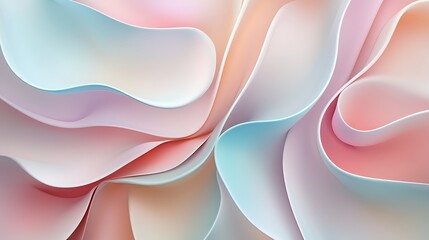 Abstract Pastel Wave Forms Swirling Design