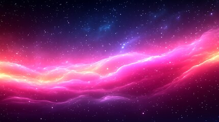 Obraz premium Pink and Purple Nebula Cosmic Landscape