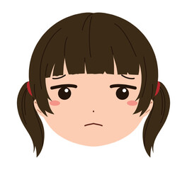 女の子の顔のアイコンイラスト