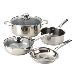 stainless steel pan  on transparent background