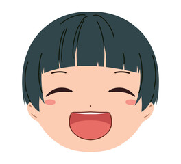 男の子の顔のアイコンイラスト