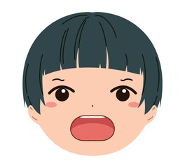 男の子の顔のアイコンイラスト