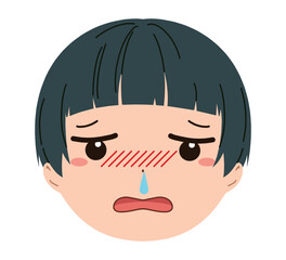 男の子の顔のアイコンイラスト