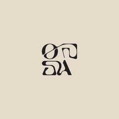elegant initial logo bold style and luxury concept OA curved typography monogram letter
