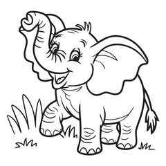 an elephant with flowers and grass