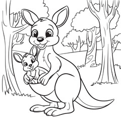 australian kangaroo illustration