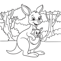 australian kangaroo illustration
