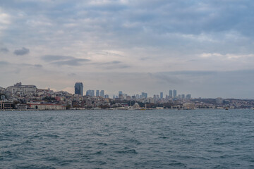 Obraz premium Istanbul and Bosporus strait panorama