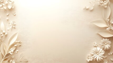 Elegant Cream Floral Design On Textured Background