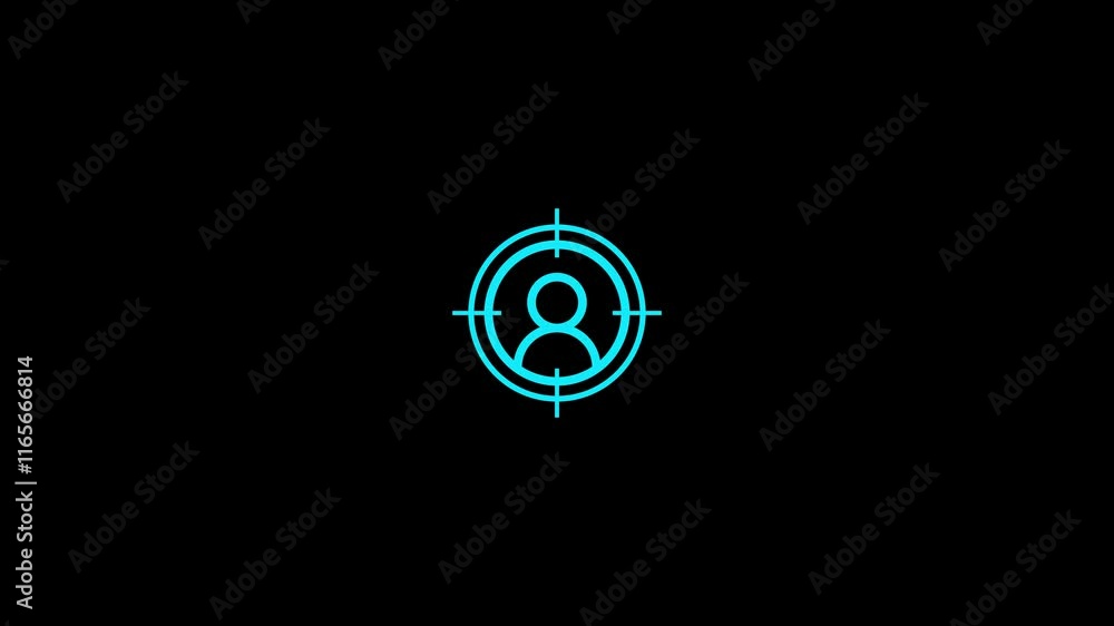 Poster target user icon or logo isolated sign symbol animation.headhunting, user icon. target audience. cus