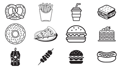 Fast Food Design Bundle, Fast Food icon set.