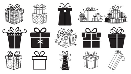 Gift Box Design Bundle, Gift Box icon set.