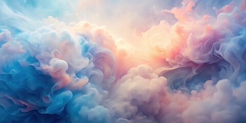 Fototapeta premium Dreamlike Pastel Cloudscape An Ethereal Swirl of Colors and Light