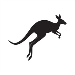 Fototapeta premium kangaroo silhouette vector illustration eps 10 high-quality fully editable file on a white background. 