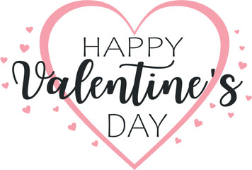Happy Valentines Day - handwritten letter style, beautiful heart, love, lovers ver 2