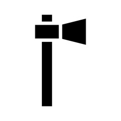 Axe silhouette icon. Concept of carpentry, lumberjack, and woodwork.