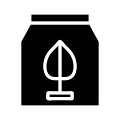 Fertilizer bag icon. Concept of gardening, agriculture, and plant growth.