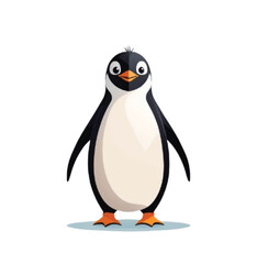 cute and simple vector illustration of a penguin standing upright.