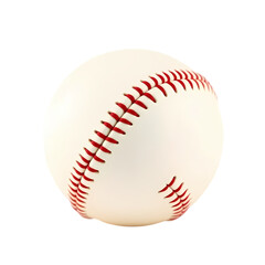 Close-up of a classic baseball on transparent background