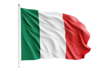 Obraz premium Italian flag on a transparent background, featuring the iconic green, white, and red tricolor design, perfect for educational, cultural, or creative projects celebrating Italy's heritage and national.