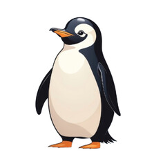 cute and simple vector illustration of a penguin standing upright.