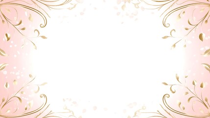 Elegant Pink Gold Floral Frame Background Design