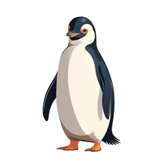cute and simple vector illustration of a penguin standing upright.