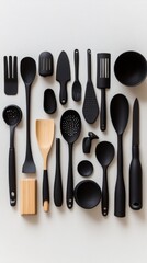Stylish Black Kitchen Utensils and Accessories: A Modern Kitchen Set for Culinary Excellence