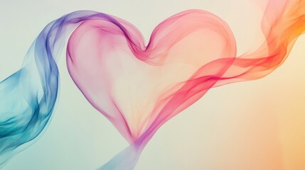 Obraz premium Pastel Heart-Shaped Fabric Swirl, Abstract Love Design