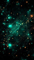 Fototapeta premium Abstract Circuitry Green Technology Background for Electronics and Digital Engineering Designs.