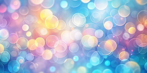 Abstract Pastel Bokeh Background with Circular Shapes and Blurry Lights