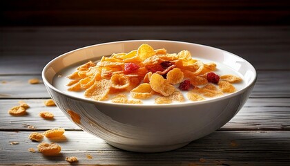 oat cereal with milk, served in a simple white bowl.