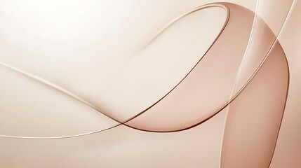 Abstract Beige and Brown Swirling Lines Design