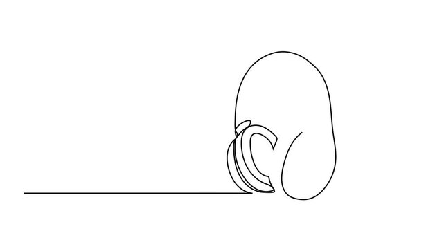 Stylish Continuous Line Drawing of Headphones