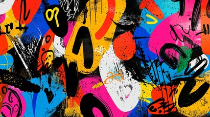 Colorful graffiti artwork on black background.