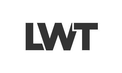 LWT logo design template with strong and modern bold text. Initial based vector logotype featuring simple and minimal typography. Trendy company identity.