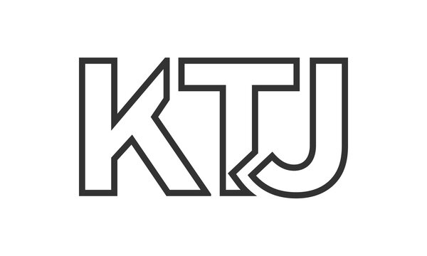 KTJ logo design template with strong and modern bold text. Initial based vector logotype featuring simple and minimal typography. Trendy company identity.