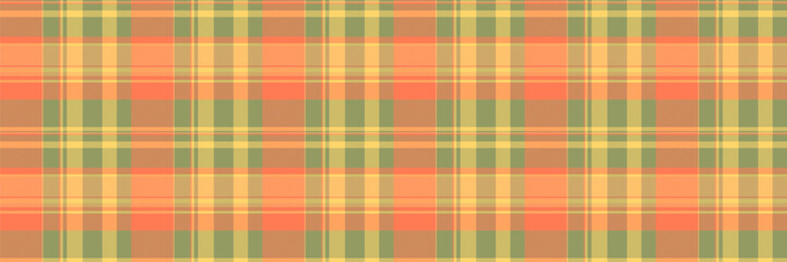Fuzzy tartan vector texture, usa fabric textile pattern. Intricate check seamless plaid background in lime and coral colors.
