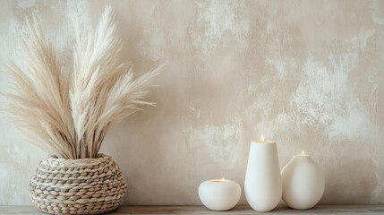 "Serene Boho Bliss: Pastel Elegance with Natural Floral Charm"