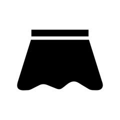 Black skirt icon. Concept of fashion, style, and clothing.