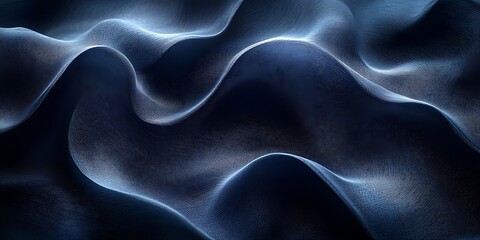 Obraz premium Abstract dark blue fabric waves.